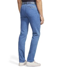 MEYER Straight-Jeans Oslo mit Sicherheitstasche Blau/Hellblau