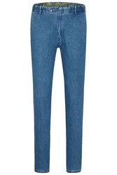 MEYER Straight-Jeans Oslo mit Sicherheitstasche Blau/Hellblau