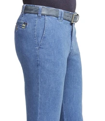 MEYER Straight-Jeans Oslo mit Sicherheitstasche Blau/Hellblau