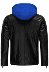 Redbridge Herren Bikerjacke mit Kapuze Schwarz/Blau