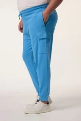 Men Plus Cargohose Cargo-Jogginghose Elastikbund Hellblau/Blau