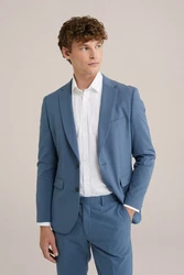 WE Fashion Jackenblazer Blau/Hellblau/Dunkelblau/Grau