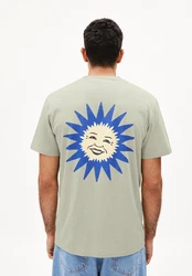 Armedangels Print-Shirt MAARKOS LIGHT SUN Hellgrün/Khaki/Grün/Dunkelgrün
