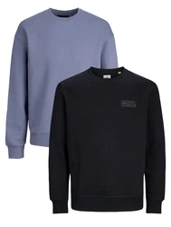 Jack & Jones Sweatshirt POPS SWEAT CREW NECK Dunkelblau/Blau/Grau