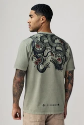 Next Print-Shirt T-Shirt (1-tlg) Dunkelgrün/Khaki/Hellgrün/Grün