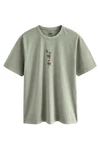 Next Print-Shirt T-Shirt (1-tlg) Dunkelgrün/Khaki/Hellgrün/Grün