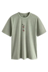 Next Print-Shirt T-Shirt (1-tlg) Dunkelgrün/Khaki/Hellgrün/Grün