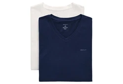 GANT Herren V-NECK T-SHIRT 2-PACK Blau/Dunkelblau/Hellblau