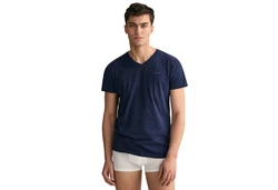 GANT Herren V-NECK T-SHIRT 2-PACK Blau/Dunkelblau/Hellblau