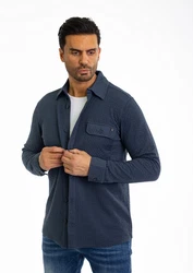 Denim Distriqt Langarmhemd Lässiges Herren Überhemd mit hohem Stretchanteil Indigo