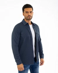 Denim Distriqt Langarmhemd Lässiges Herren Überhemd mit hohem Stretchanteil Indigo