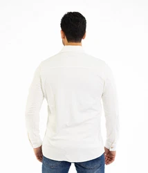 Denim Distriqt Langarmhemd Lässiges Herren Überhemd mit hohem Stretchanteil Weiß