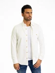 Denim Distriqt Langarmhemd Lässiges Herren Überhemd mit hohem Stretchanteil Weiß