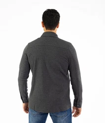 Denim Distriqt Langarmhemd Lässiges Herren Überhemd mit hohem Stretchanteil Antracite