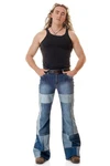 Comycom Bootcut Jeans Herren STAR DEJA-VU Blau/Rosa/Pastell/Braun