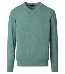 CASAMODA Strickpullover V-Neck NOS Grün/Türkis/Hellblau