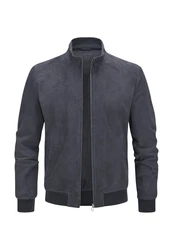 Milestone Lederjacke MSToledo Dunkelblau/Dunkelgrau/Grau