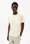 Armedangels T-Shirt MAARKOS POCKET STRIPES Gelb/Weiß
