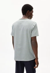 Armedangels T-Shirt MAARKOS POCKET STRIPES Grün/Hellgrün/Dunkelgrün/Weiß/Grau
