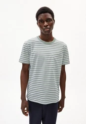 Armedangels T-Shirt MAARKOS POCKET STRIPES Grün/Hellgrün/Dunkelgrün/Weiß/Grau