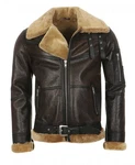 Hollert Bomberjacke B16 Herren Fliegerjacke Dunkelbraun/Braun/Schwarz/Creme