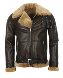 Hollert Bomberjacke B16 Herren Fliegerjacke Dunkelbraun/Braun/Schwarz/Creme