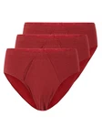 Schller Slip mit Eingriff 3er Pack Herren Dunkelrot/Rot