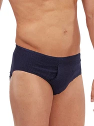 Schller Slip mit Eingriff 3er Pack Herren Dunkelblau/Blau