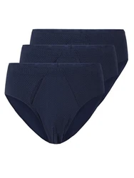 Schller Slip mit Eingriff 3er Pack Herren Dunkelblau/Blau
