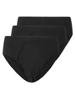 Schller Slip mit Eingriff 3er Pack Herren Schwarz