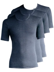 Schller Unterziehshirt 3er Pack Herren T-Shirt Unterhemd Funktionswäsche Dunkelblau/Blau/Grau
