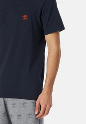 Schiesser Pyjama Casual Nightwear Dunkelblau/Rot/Grau