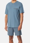 Schiesser Pyjama Comfort Nightwear Set Blau/Grau/Hellblau