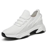Refttenw Herren Freizeitschuhe Leichte Sportliche Sneaker Unsichtbare Hhenerhhung Schuhe Weiß/Creme