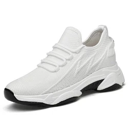 Refttenw Herren Freizeitschuhe Leichte Sportliche Sneaker Unsichtbare Hhenerhhung Schuhe Weiß/Creme