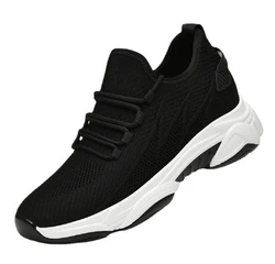 Refttenw Herren Freizeitschuhe Leichte Sportliche Sneaker Unsichtbare Hhenerhhung Schuhe Schwarz