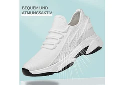 Refttenw Herren Freizeitschuhe Leichte Sportliche Sneaker Unsichtbare Hhenerhhung Schuhe Weiß/Creme