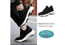 Refttenw Herren Freizeitschuhe Leichte Sportliche Sneaker Unsichtbare Hhenerhhung Schuhe Weiß/Creme