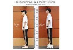 Refttenw Herren Freizeitschuhe Leichte Sportliche Sneaker Unsichtbare Hhenerhhung Schuhe Weiß/Creme