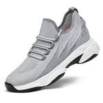 Refttenw Herren Freizeitschuhe Leichte Sportliche Sneaker Unsichtbare Hhenerhhung Schuhe Grau/Hellgrau