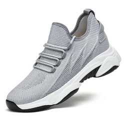 Refttenw Herren Freizeitschuhe Leichte Sportliche Sneaker Unsichtbare Hhenerhhung Schuhe Grau/Hellgrau
