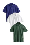 Next Poloshirt Poloshirts aus Jersey im 3er-Pack Blau/Dunkelgrün/Grün/Türkis/Mischfarben/Dunkelblau/Weiß
