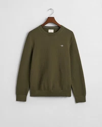 Gant Rundhalspullover Dunkelgrün/Khaki