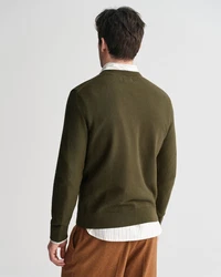 Gant Rundhalspullover Dunkelgrün/Khaki