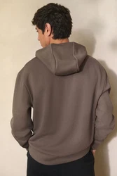 Next Kapuzenpullover Scuba-Hoodie (1-tlg) Braun/Grau/Beige/Khaki