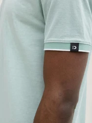 TOM TAILOR Denim Piqu Poloshirt Grün/Hellblau/Türkis