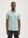 TOM TAILOR Denim Piqu Poloshirt Grün/Hellblau/Türkis