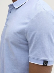 TOM TAILOR Denim Piqu Poloshirt Hellblau/Blau