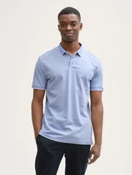 TOM TAILOR Denim Piqu Poloshirt Hellblau/Blau