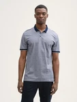 TOM TAILOR Denim Piqu Poloshirt Grau/Dunkelblau/Blau/Hellblau